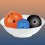 bowl of bowling balls