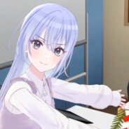 蓝发橙瞳怪力小女孩