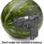 melon with a gun