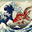 Goldfish in Wave