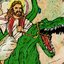 Jesus Riding A T-Rex