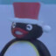 A penguin with a top hat