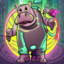 Hippo Zombie Cartoon