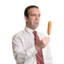 Hombre Stock Mirando Un Corndog