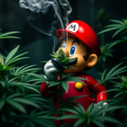 mario smoke marijuanas plant