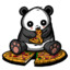 Panda mit Pizza