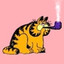 Garfield with pipe