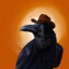 Crow with hat
