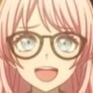 黑框眼睛粉毛糖笑JK