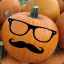 Mustache Pumpkin Head