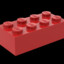 Red lego two by four