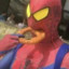 Spiderman Eating an Onion Ring