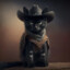 Gato con sombrero de vaquero