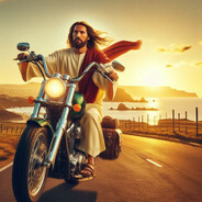 Jesus on a motorbike