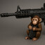 Waffe mit Affe