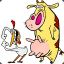 cow and chicken