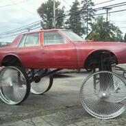 A car with distinguished wheels