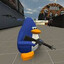Penguin holding an M16