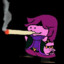 Susie smoking a FAT blunt