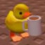 duck with a cup