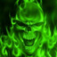 GREEN FIRE SKULL