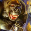 a cheerful gorilla