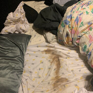 stained bedsheet