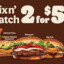 mixn&#039; match 2for5 at burger king