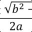 Quadratic Formula