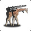 Giraffe mit Waffe