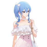 蓝发白丝美少女