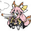 Tamamo Aria with a huge doobie