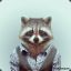 raccoon in a suit