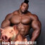 Black Oiled Muscular Man