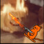 On fire turkie cat