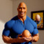 The Rock holding a big egg