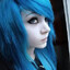 blue hair w/ pronouns
