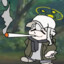 Hare smoking a blunt