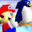 Mario Holding a Baby Penguin. 