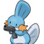 Mudkip with a gun