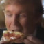 Trump eating Stuffed Crust pizza