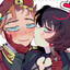 sandwiched between victors chest