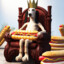 hund på trone med krone