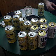 15 Empty Beers W/Smokes