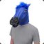 blue racing horse