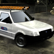 Fiat uno com escada em cima