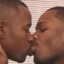 literally 2 black man kissing