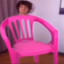 pink plastic garden chair