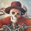 skeleton with a hat