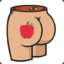 fruity left buttock